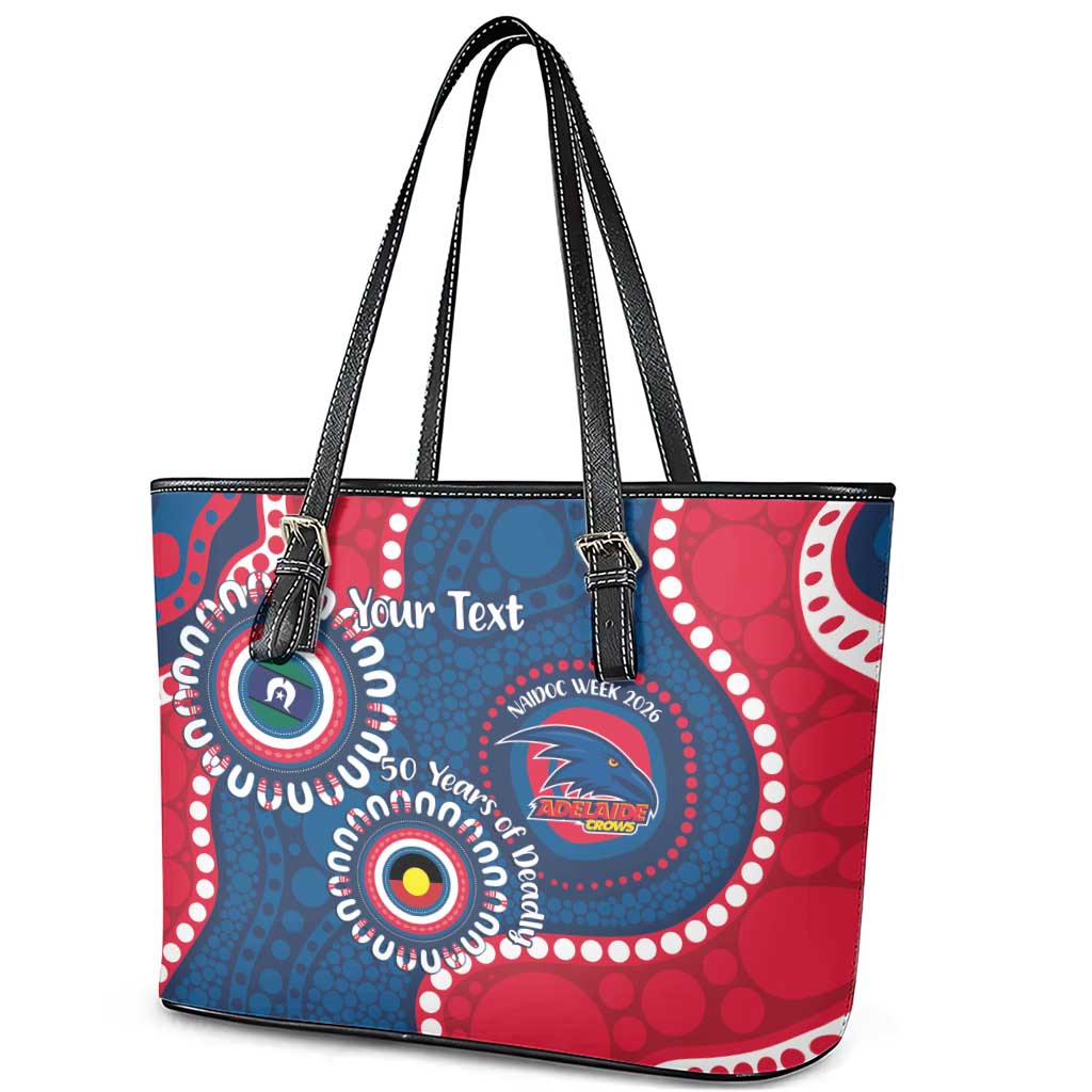 Adelaide Crows NAIDOC 2026 Personalised Leather Tote Bag 50 Years of Deadly Aboriginal Art