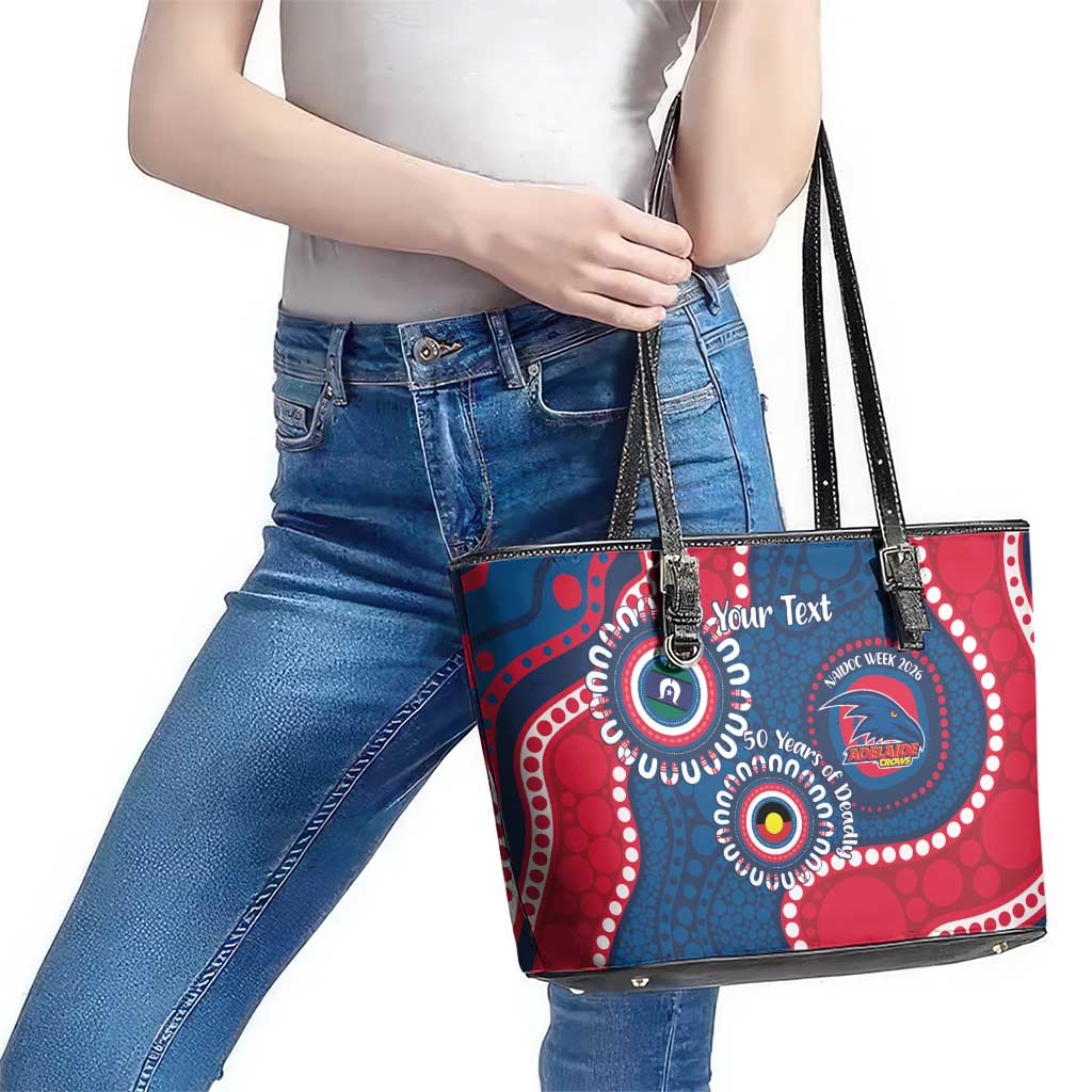 Adelaide Crows NAIDOC 2026 Personalised Leather Tote Bag 50 Years of Deadly Aboriginal Art