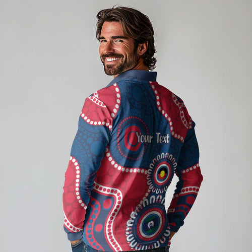 Adelaide Crows NAIDOC 2026 Personalised Long Sleeve Polo Shirt 50 Years of Deadly Aboriginal Art