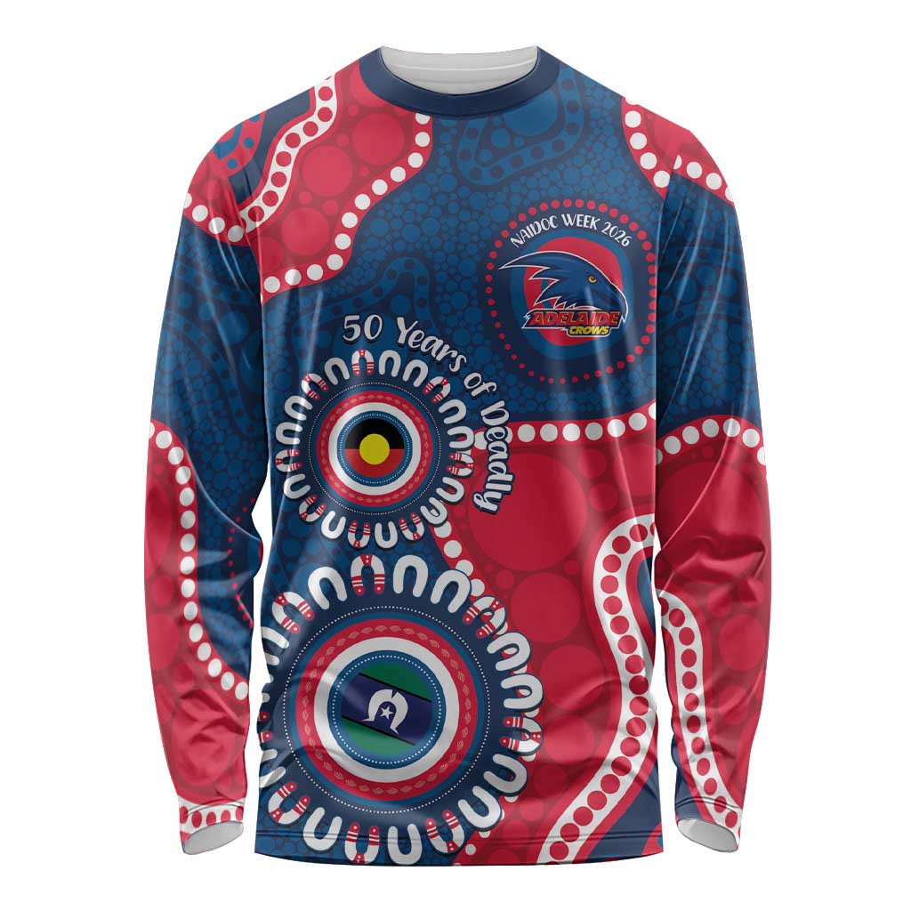 Adelaide Crows NAIDOC 2026 Personalised Long Sleeve Shirt 50 Years of Deadly Aboriginal Art