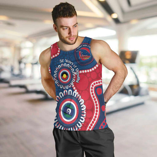 Adelaide Crows NAIDOC 2026 Personalised Men Tank Top 50 Years of Deadly Aboriginal Art