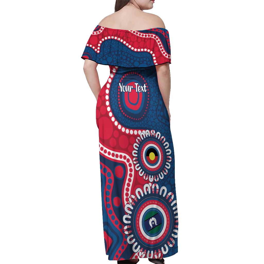 Adelaide Crows NAIDOC 2026 Personalised Off Shoulder Maxi Dress 50 Years of Deadly Aboriginal Art