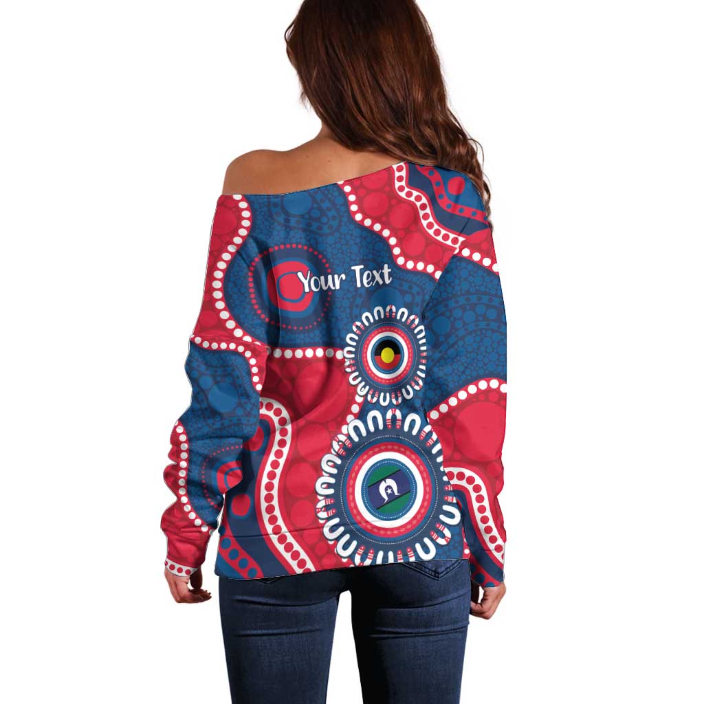 Adelaide Crows NAIDOC 2026 Personalised Off Shoulder Sweater 50 Years of Deadly Aboriginal Art