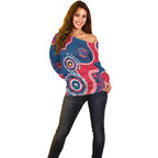 Adelaide Crows NAIDOC 2026 Personalised Off Shoulder Sweater 50 Years of Deadly Aboriginal Art
