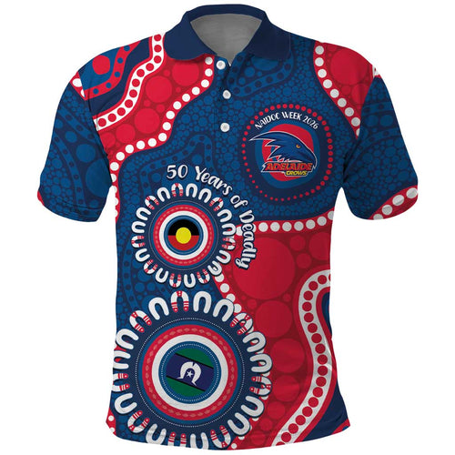 Adelaide Crows NAIDOC 2026 Personalised Polo Shirt 50 Years of Deadly Aboriginal Art