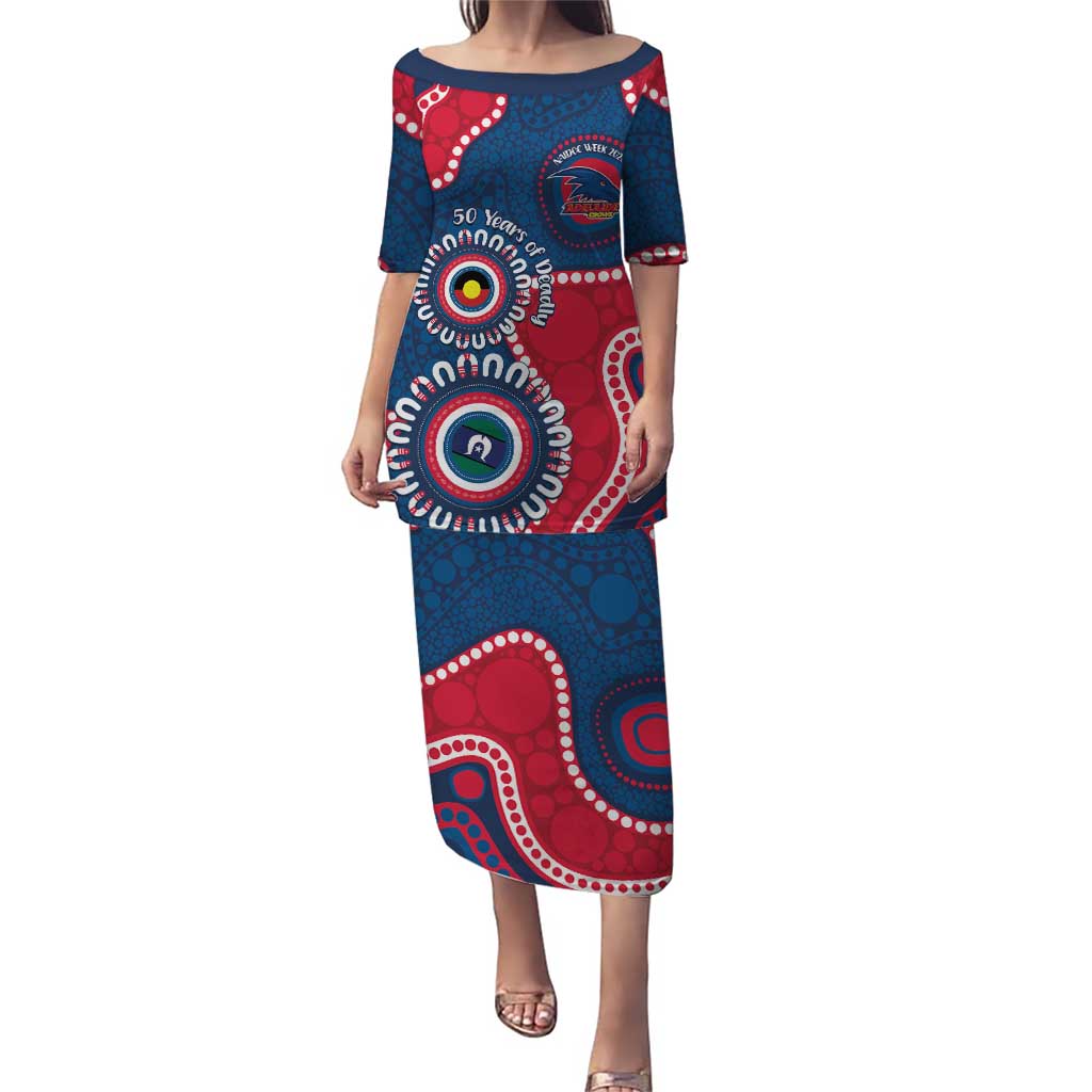 Adelaide Crows NAIDOC 2026 Personalised Puletasi 50 Years of Deadly Aboriginal Art