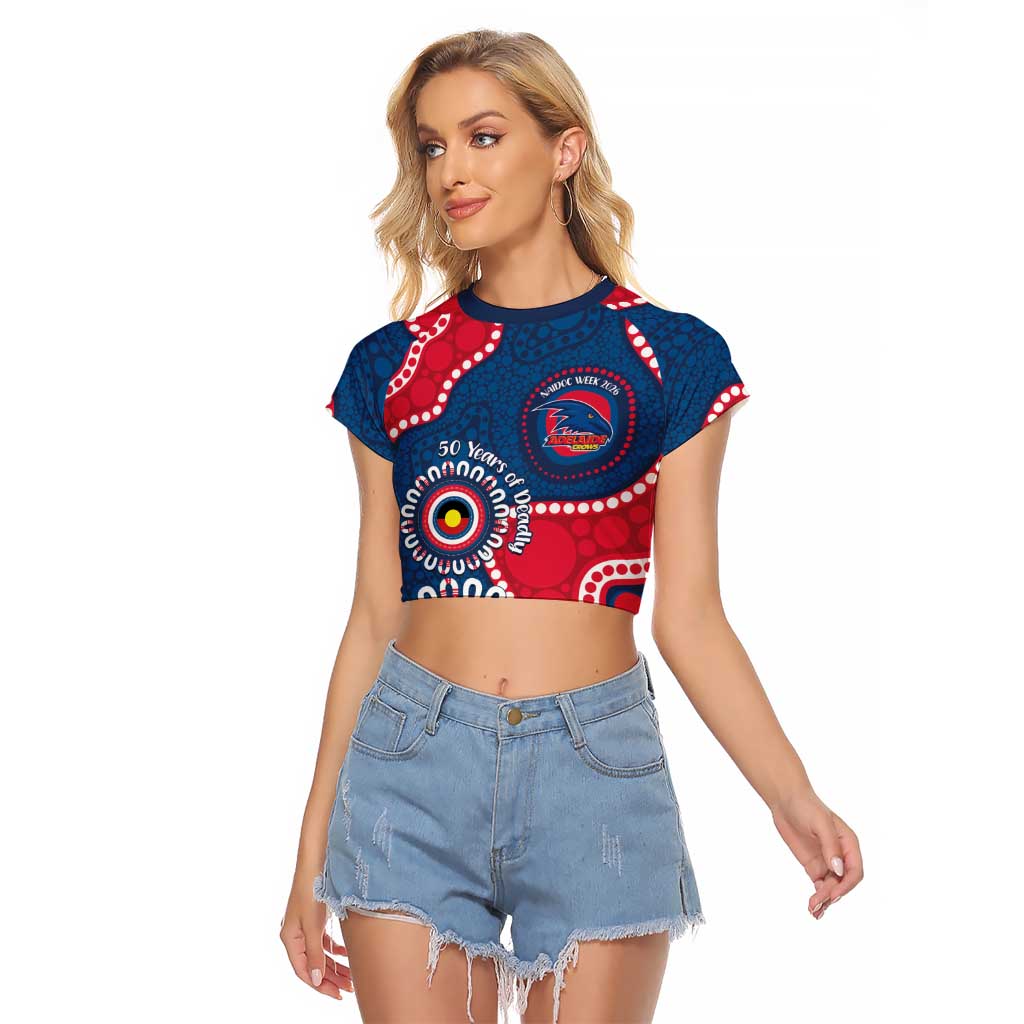 Adelaide Crows NAIDOC 2026 Personalised Raglan Cropped T Shirt 50 Years of Deadly Aboriginal Art