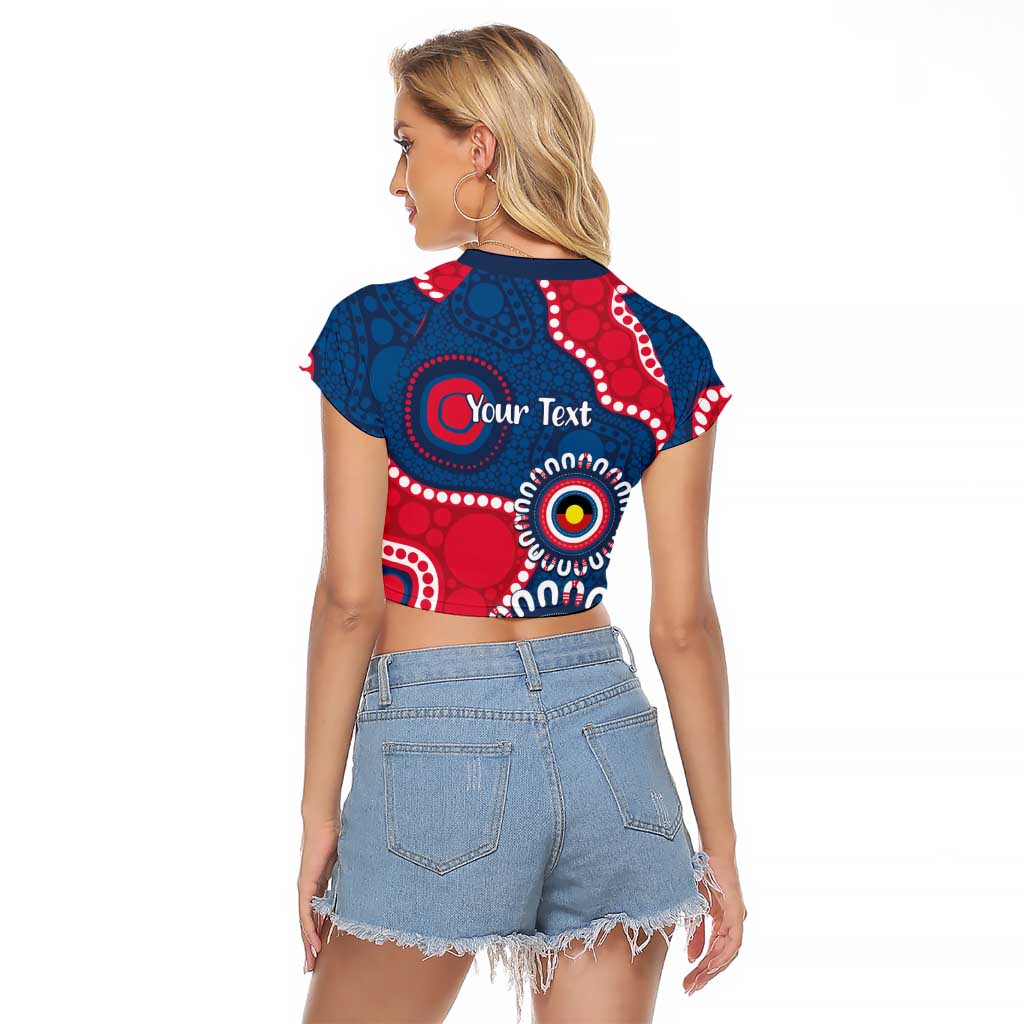 Adelaide Crows NAIDOC 2026 Personalised Raglan Cropped T Shirt 50 Years of Deadly Aboriginal Art