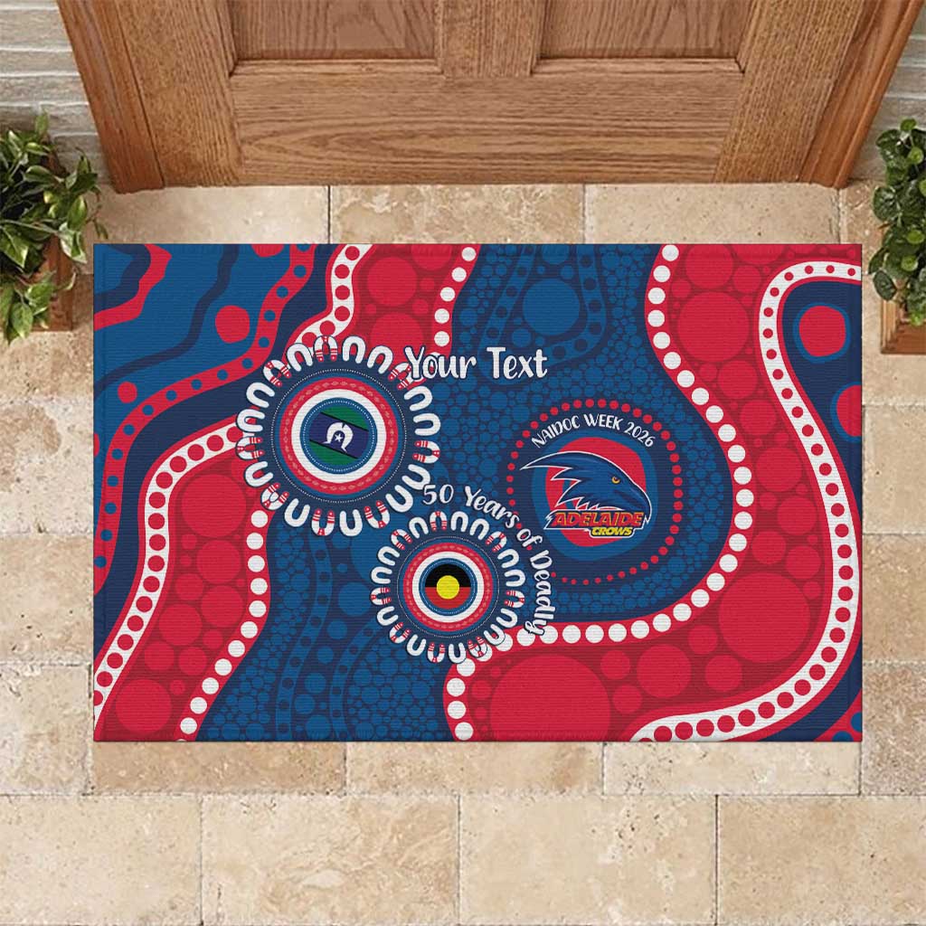 Adelaide Crows NAIDOC 2026 Personalised Rubber Doormat 50 Years of Deadly Aboriginal Art