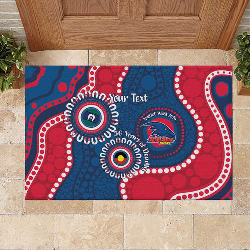Adelaide Crows NAIDOC 2026 Personalised Rubber Doormat 50 Years of Deadly Aboriginal Art