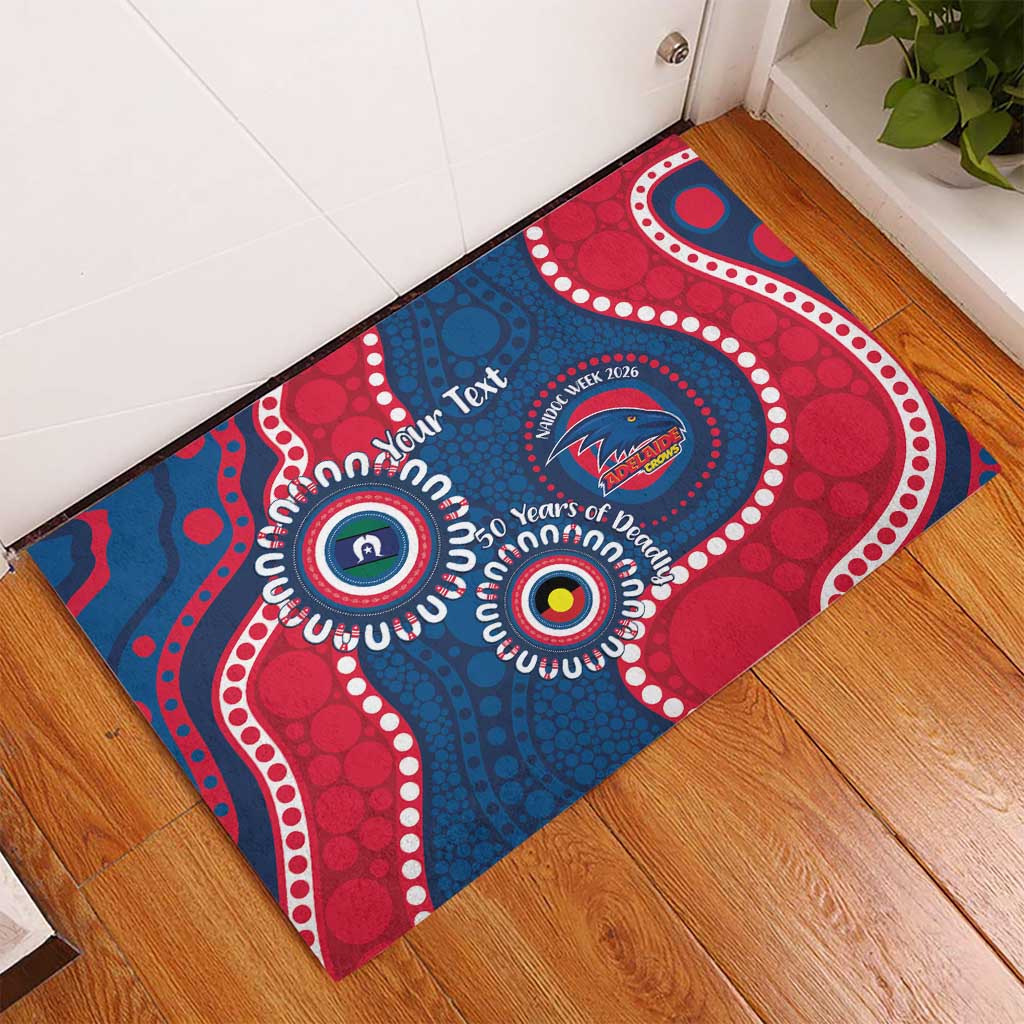 Adelaide Crows NAIDOC 2026 Personalised Rubber Doormat 50 Years of Deadly Aboriginal Art