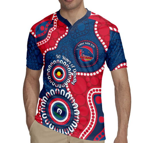 Adelaide Crows NAIDOC 2026 Personalised Rugby Jersey 50 Years of Deadly Aboriginal Art