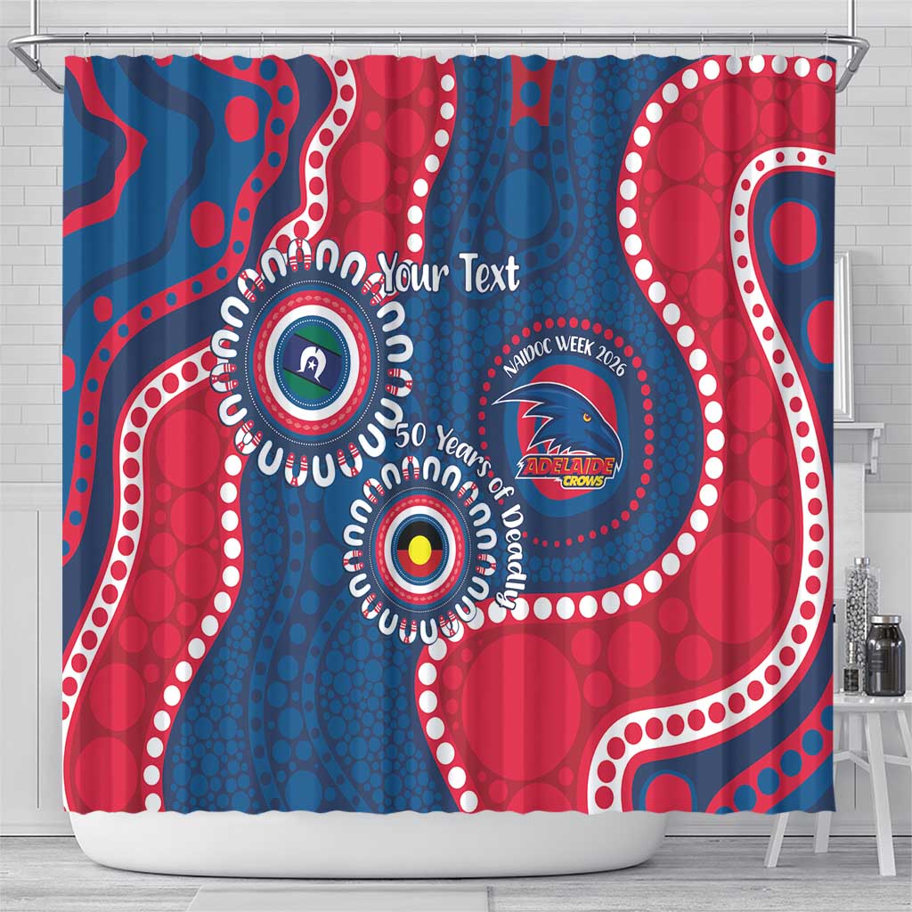 Adelaide Crows NAIDOC 2026 Personalised Shower Curtain 50 Years of Deadly Aboriginal Art