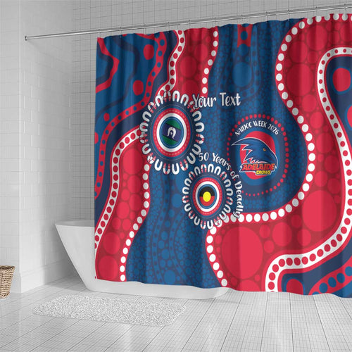 Adelaide Crows NAIDOC 2026 Personalised Shower Curtain 50 Years of Deadly Aboriginal Art