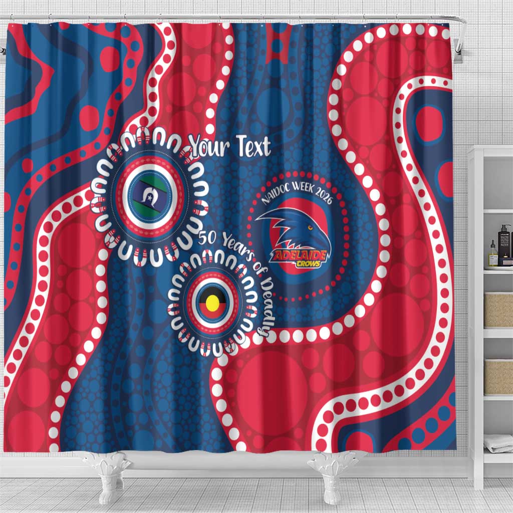 Adelaide Crows NAIDOC 2026 Personalised Shower Curtain 50 Years of Deadly Aboriginal Art