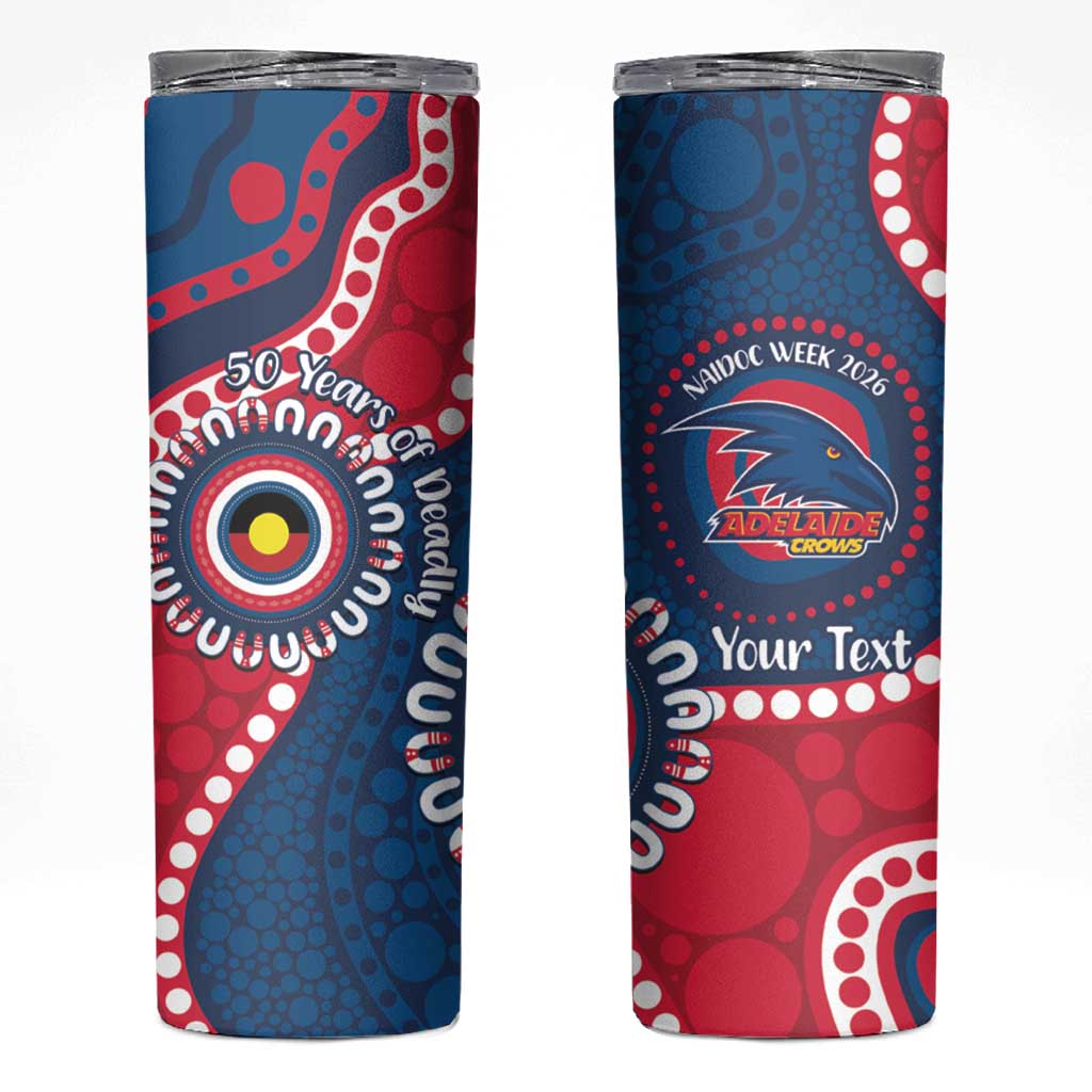 Adelaide Crows NAIDOC 2026 Personalised Skinny Tumbler 50 Years of Deadly Aboriginal Art