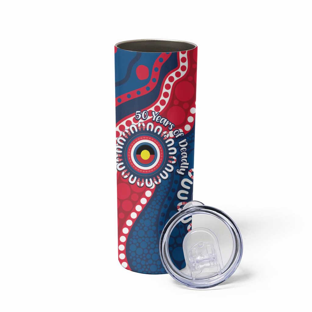 Adelaide Crows NAIDOC 2026 Personalised Skinny Tumbler 50 Years of Deadly Aboriginal Art