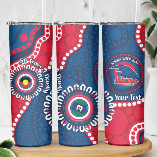 Adelaide Crows NAIDOC 2026 Personalised Skinny Tumbler 50 Years of Deadly Aboriginal Art