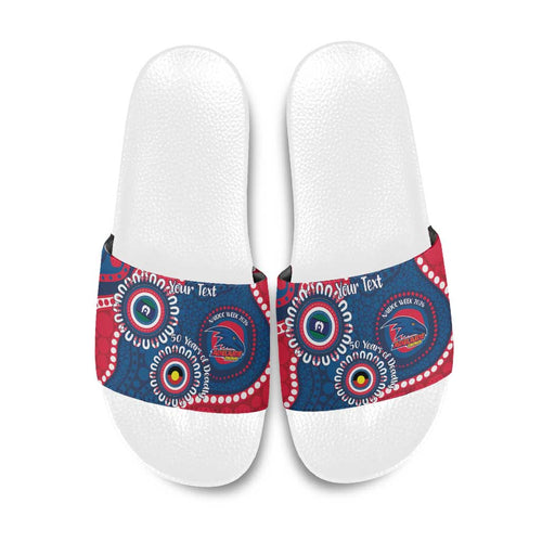 Adelaide Crows NAIDOC 2026 Personalised Slide Sandals 50 Years of Deadly Aboriginal Art