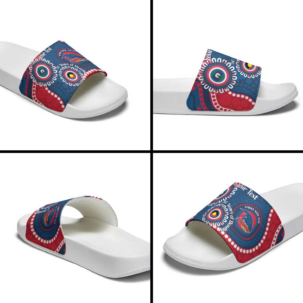 Adelaide Crows NAIDOC 2026 Personalised Slide Sandals 50 Years of Deadly Aboriginal Art