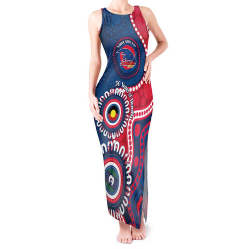 Adelaide Crows NAIDOC 2026 Personalised Tank Maxi Dress 50 Years of Deadly Aboriginal Art