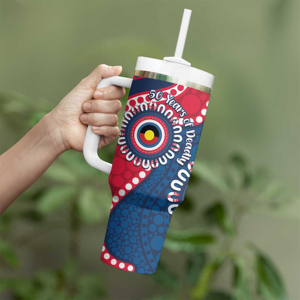 Adelaide Crows NAIDOC 2026 Personalised Tumbler With Handle 50 Years of Deadly Aboriginal Art