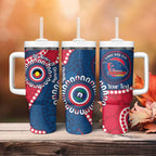 Adelaide Crows NAIDOC 2026 Personalised Tumbler With Handle 50 Years of Deadly Aboriginal Art