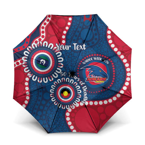 Adelaide Crows NAIDOC 2026 Personalised Umbrella 50 Years of Deadly Aboriginal Art