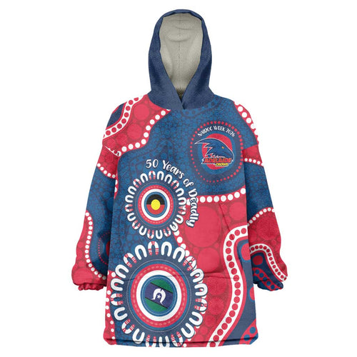 Adelaide Crows NAIDOC 2026 Personalised Wearable Blanket Hoodie 50 Years of Deadly Aboriginal Art