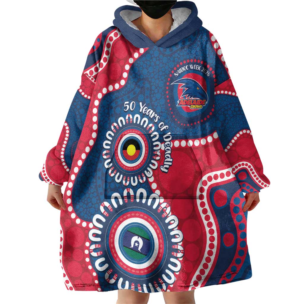 Adelaide Crows NAIDOC 2026 Personalised Wearable Blanket Hoodie 50 Years of Deadly Aboriginal Art