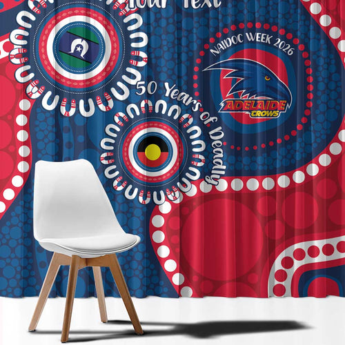 Adelaide Crows NAIDOC 2026 Personalised Window Curtain 50 Years of Deadly Aboriginal Art
