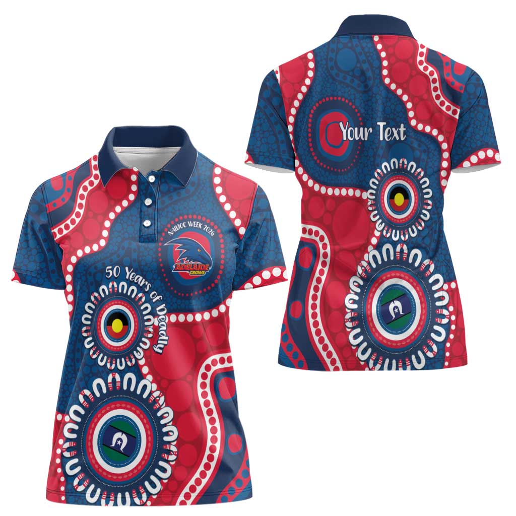 Adelaide Crows NAIDOC 2026 Personalised Women Polo Shirt 50 Years of Deadly Aboriginal Art