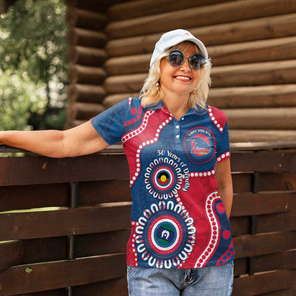 Adelaide Crows NAIDOC 2026 Personalised Women Polo Shirt 50 Years of Deadly Aboriginal Art