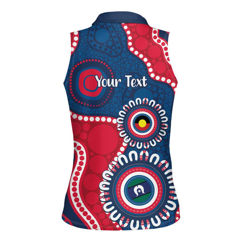 Adelaide Crows NAIDOC 2026 Personalised Women Sleeveless Polo Shirt 50 Years of Deadly Aboriginal Art