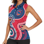 Adelaide Crows NAIDOC 2026 Personalised Women Sleeveless Polo Shirt 50 Years of Deadly Aboriginal Art