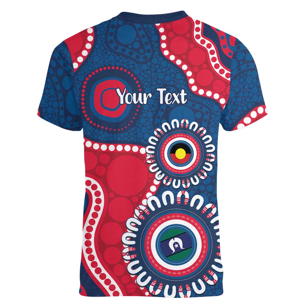 Adelaide Crows NAIDOC 2026 Personalised Women V-Neck T-Shirt 50 Years of Deadly Aboriginal Art