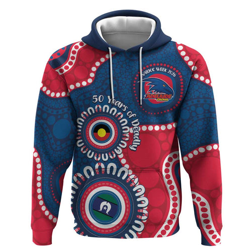 Adelaide Crows NAIDOC 2026 Personalised Zip Hoodie 50 Years of Deadly Aboriginal Art