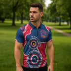 Adelaide Crows NAIDOC 2026 Personalised Zipper Polo Shirt 50 Years of Deadly Aboriginal Art