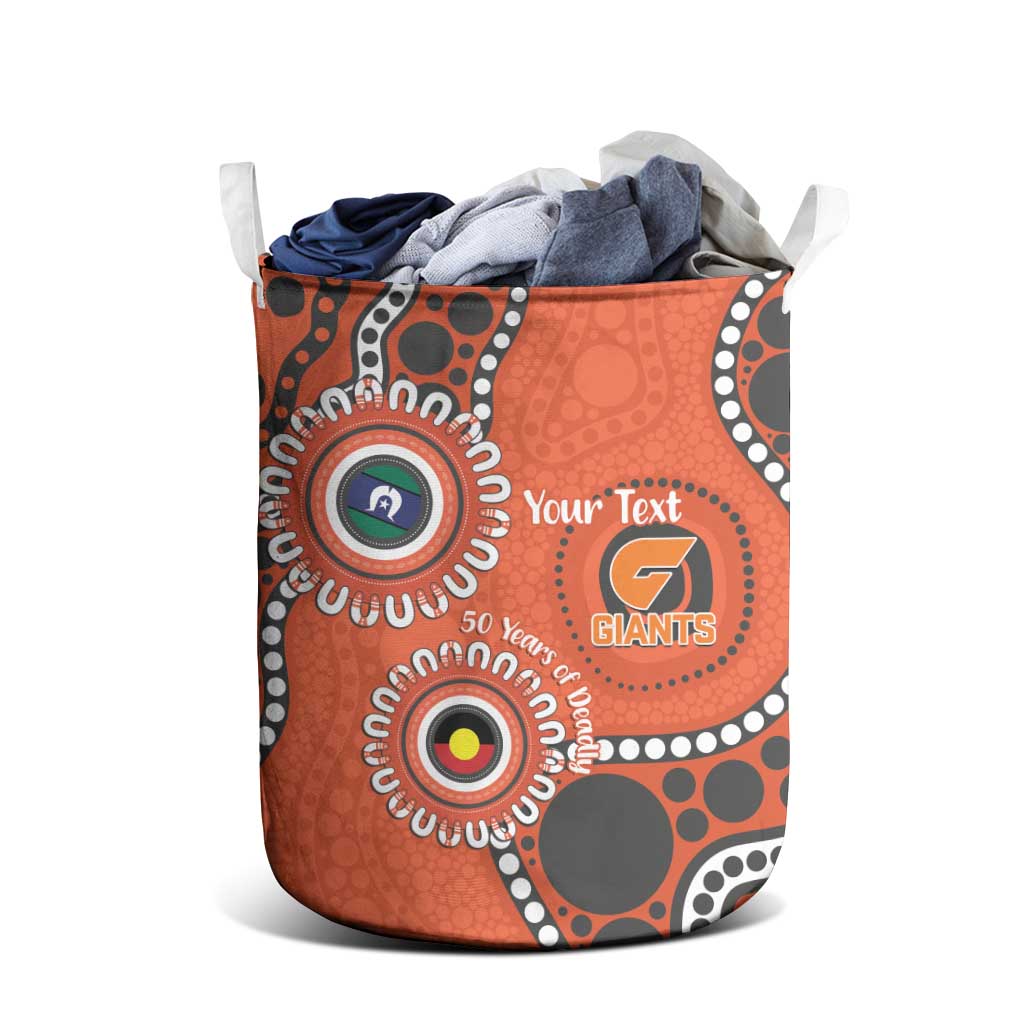Giants NAIDOC 2026 Personalised Laundry Basket 50 Years of Deadly Aboriginal Art