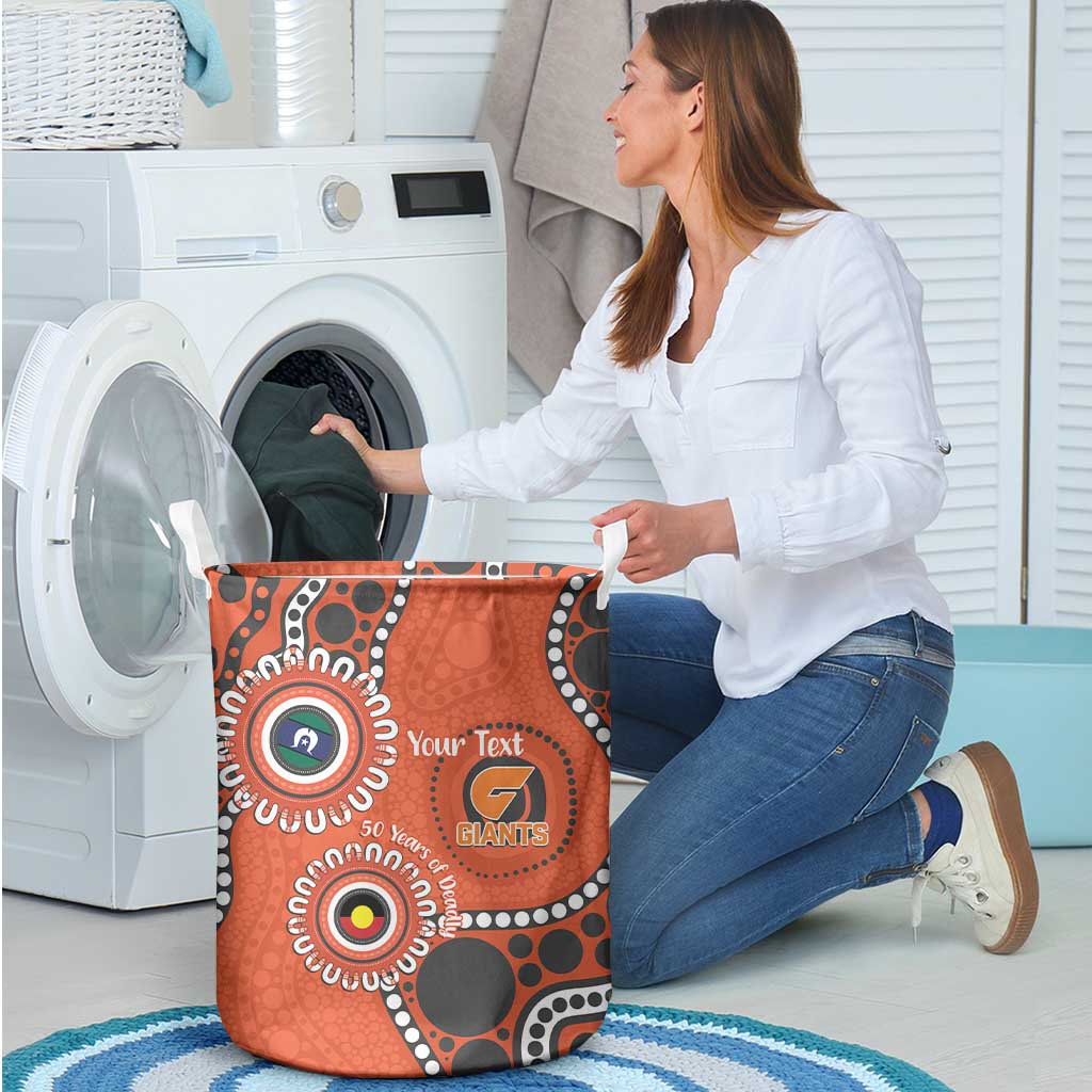 Giants NAIDOC 2026 Personalised Laundry Basket 50 Years of Deadly Aboriginal Art