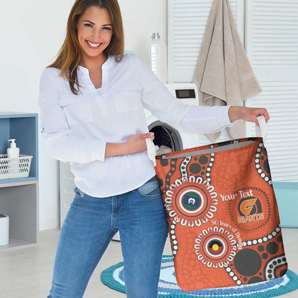 Giants NAIDOC 2026 Personalised Laundry Basket 50 Years of Deadly Aboriginal Art