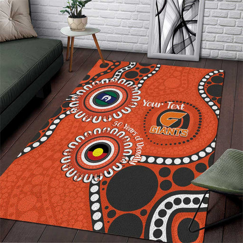 Giants NAIDOC 2026 Personalised Area Rug 50 Years of Deadly Aboriginal Art