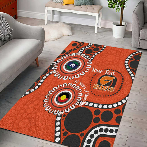 Giants NAIDOC 2026 Personalised Area Rug 50 Years of Deadly Aboriginal Art
