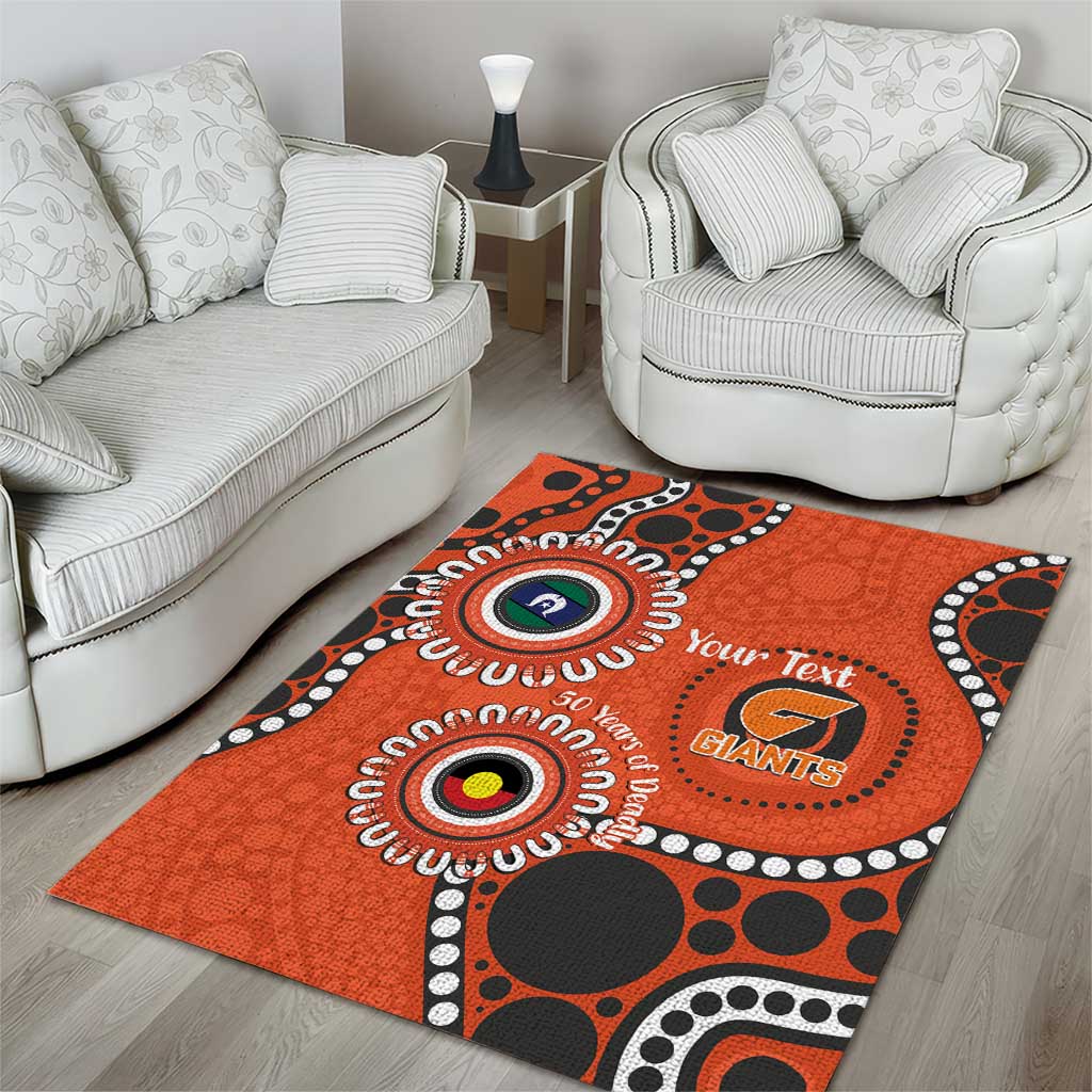 Giants NAIDOC 2026 Personalised Area Rug 50 Years of Deadly Aboriginal Art