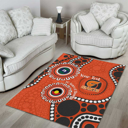 Giants NAIDOC 2026 Personalised Area Rug 50 Years of Deadly Aboriginal Art