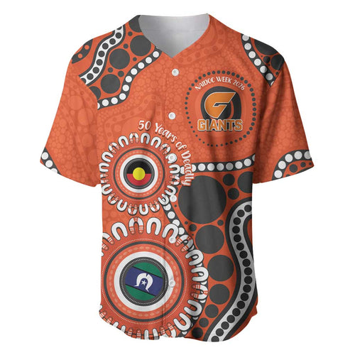 Giants NAIDOC 2026 Personalised Baseball Jersey 50 Years of Deadly Aboriginal Art