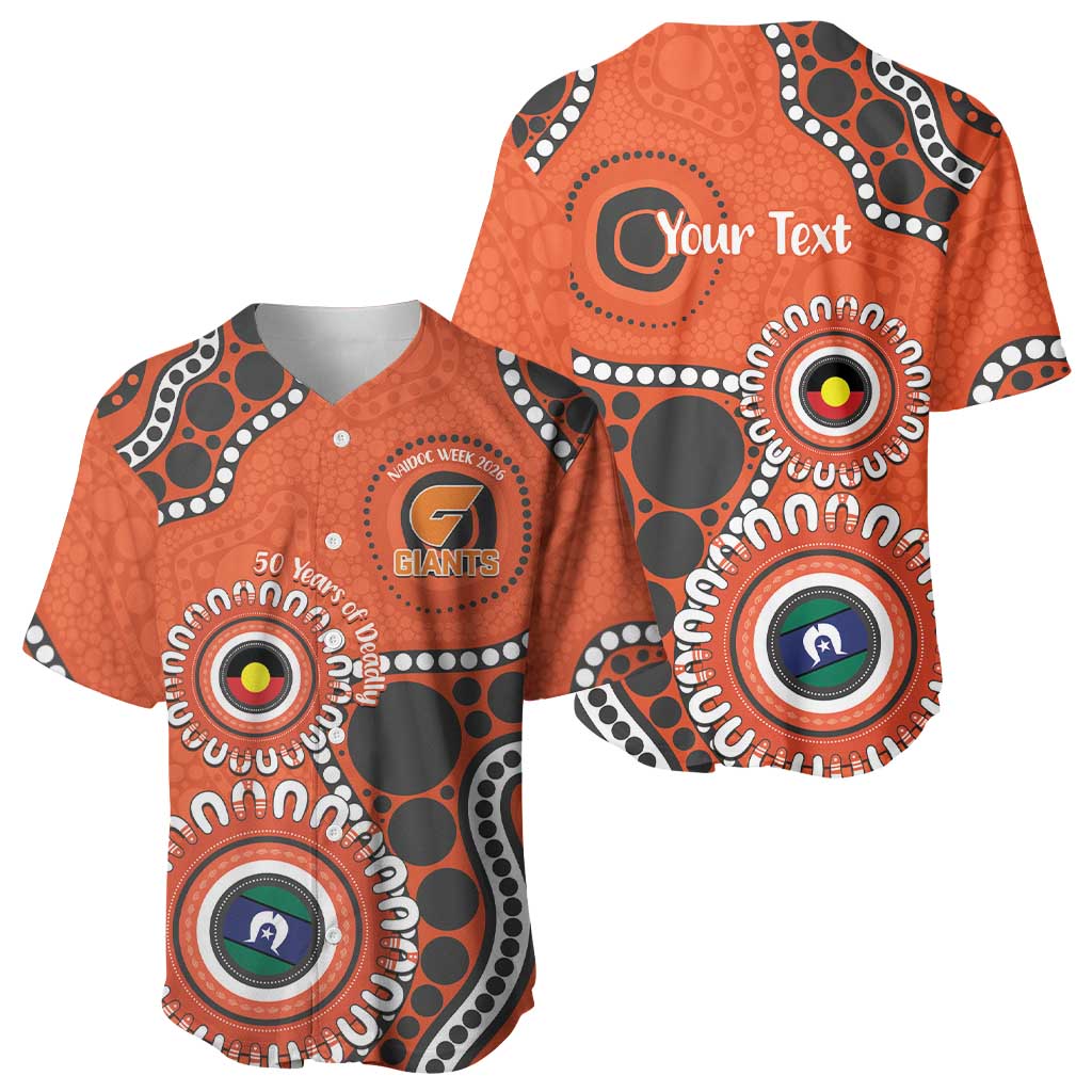 Giants NAIDOC 2026 Personalised Baseball Jersey 50 Years of Deadly Aboriginal Art