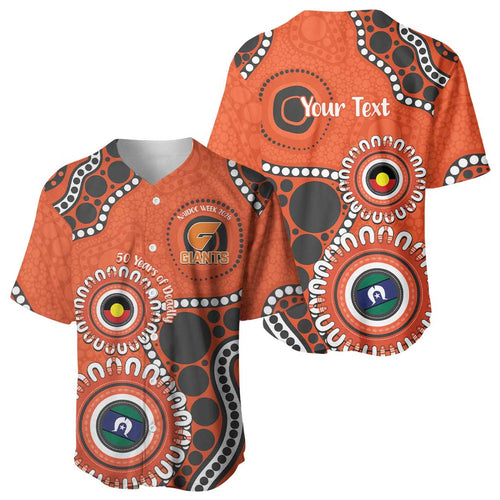 Giants NAIDOC 2026 Personalised Baseball Jersey 50 Years of Deadly Aboriginal Art
