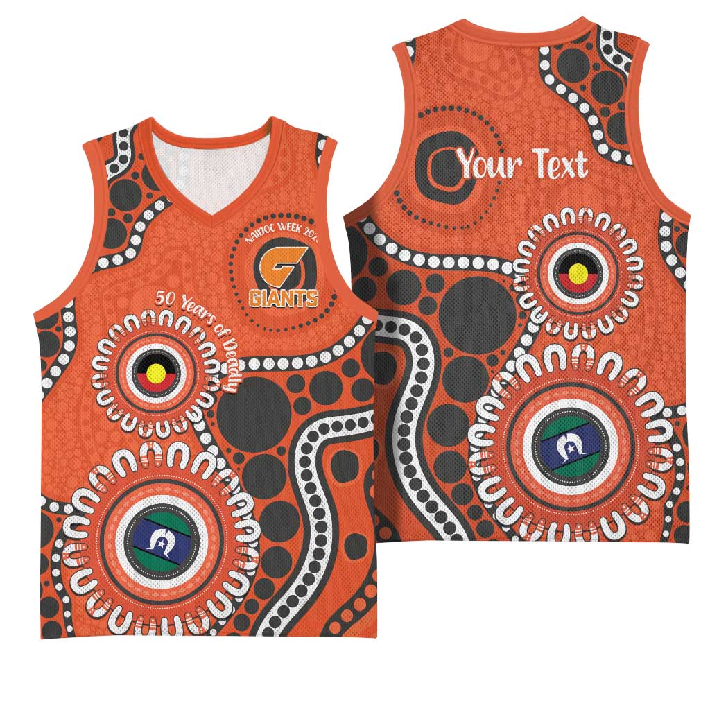 Giants NAIDOC 2026 Personalised Basketball Jersey 50 Years of Deadly Aboriginal Art