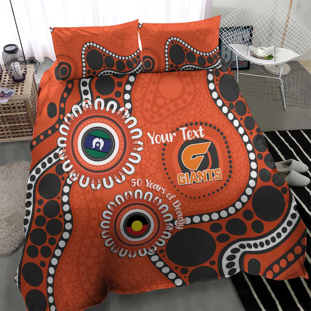 Giants NAIDOC 2026 Personalised Bedding Set 50 Years of Deadly Aboriginal Art